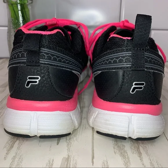 Fila Women’s Sneakers Black Pink Sz 9.5 - Picture 4 of 11
